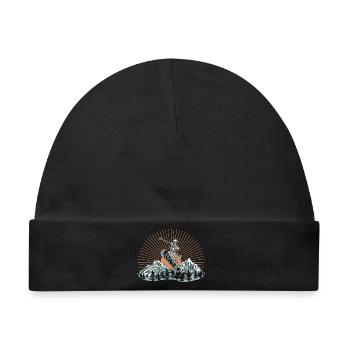 Kallio Surf Skelett Design - Baby Premium Organic Mütze - Schwarz - Vorne