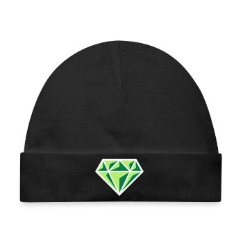 Diamant (Edelstein Brillant Symbol / NEG Gre 3C) - Baby Premium Organic Mütze - Schwarz - Vorne