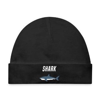 Nautic Design Hai Silhouette Kühne Typografie - Baby Premium Organic Mütze - Schwarz - Vorne
