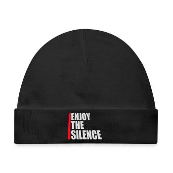 Enjoy The Silence Spruch Ruhe Stille Introvertiert - Baby Premium Organic Mütze - Schwarz - Vorne