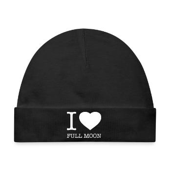 I love Full moon Vollmond - Baby Premium Organic Mütze - Schwarz - Vorne