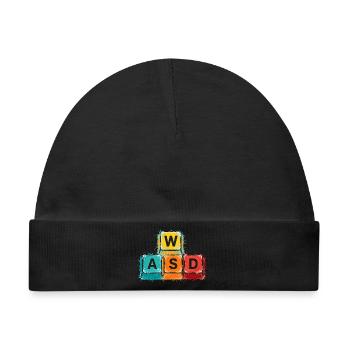 WASD Gaming Tasten - Baby Premium Organic Mütze - Schwarz - Vorne