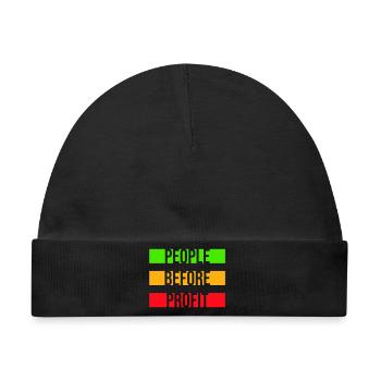 People Before Profit Aktivismus Gerechtigkeit Logo - Baby Premium Organic Mütze - Schwarz - Vorne