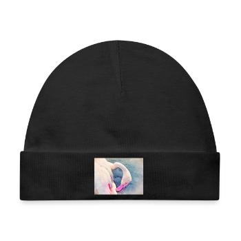 Flamingo - Baby Premium Organic Mütze - Schwarz - Vorne