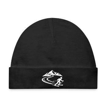 Ski Berge Piste - Baby Premium Organic Mütze - Schwarz - Vorne