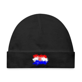 Kroatien Flagge Splash - Baby Premium Organic Mütze - Schwarz - Vorne
