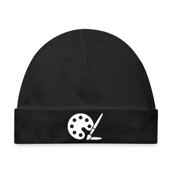 Malerei, Farbpalette, Pinsel, Kunst Symbol - Baby Premium Organic Mütze - Schwarz - Vorne