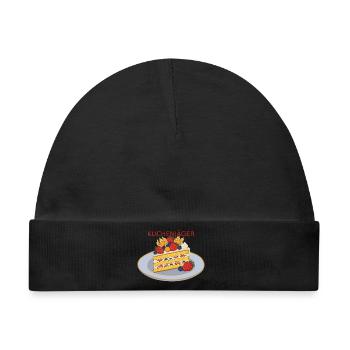 Kuchenjäger Obstkuchen Slice - Baby Premium Organic Mütze - Schwarz - Vorne