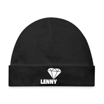 Lenny als Diamant - Baby Premium Organic Mütze - Schwarz - Vorne