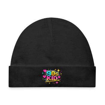 90s KID - Baby Premium Organic Mütze - Schwarz - Vorne