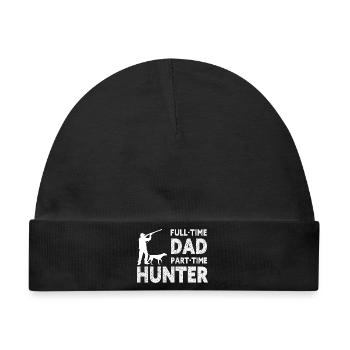 Vollzeit-Vater Teilzeit-Jäger – Geschenk für den Vater - Baby Premium Organic Mütze - Schwarz - Vorne