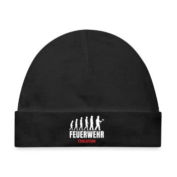 Feuerwehr Evolution Feuerwehrmann lustiger Spruch - Baby Premium Organic Mütze - Schwarz - Vorne