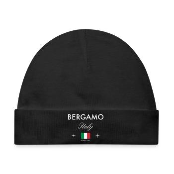 Bergamo Italien Koordinaten Reise Souvenir - Baby Premium Organic Mütze - Schwarz - Vorne