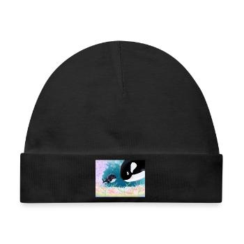 Kleine Orca-Freundschaft Unterwasser - Baby Premium Organic Mütze - Schwarz - Vorne