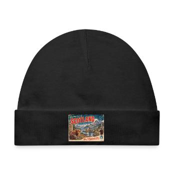 Grüße aus Schottland Retro-Postkarte - Baby Premium Organic Mütze - Schwarz - Vorne