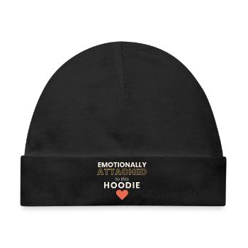 Emotional an diesen Hoodie gebunden - Baby Premium Organic Mütze - Schwarz - Vorne