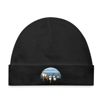 Otter Team Wildtiere Freundschaft Tierhumor - Baby Premium Organic Mütze - Schwarz - Vorne