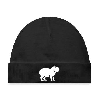 Capybara Wasserschwein - Baby Premium Organic Mütze - Schwarz - Vorne