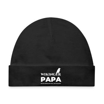 Wikinger Papa – Geschenk Vatertag Geburtstag - Baby Premium Organic Mütze - Schwarz - Vorne