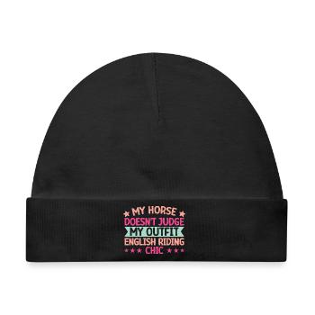 Hobby Horse Rider My Outfit Chic English Riding - Baby Premium Organic Mütze - Schwarz - Vorne