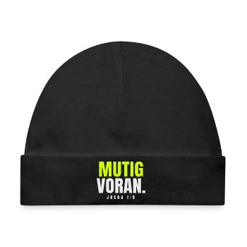 Mutig voran – Josua 1,9 - Baby Premium Organic Mütze - Schwarz - Vorne