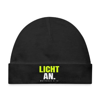 Licht an. – Matthäus 5,14 - Baby Premium Organic Mütze - Schwarz - Vorne