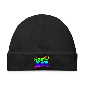 100 Gay / CSD - Baby Premium Organic Mütze - Schwarz - Vorne