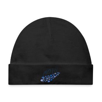 Moin mit Fischschwarm - Baby Premium Organic Mütze - Schwarz - Vorne