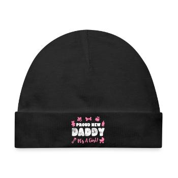Vater Vaterschaft Baby Geburt - Baby Premium Organic Mütze - Schwarz - Vorne