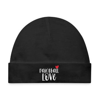 Paintball Love Paintballer Gotcha Geschenk - Baby Premium Organic Mütze - Schwarz - Vorne