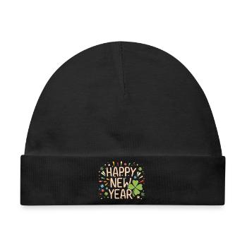 Neujahrsfreude mit Shamrock - Baby Premium Organic Mütze - Schwarz - Vorne