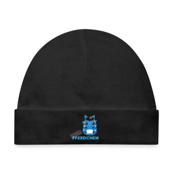 ! Brrr Pferdchen - Winter Pony - Baby Premium Organic Mütze - Schwarz - Vorne