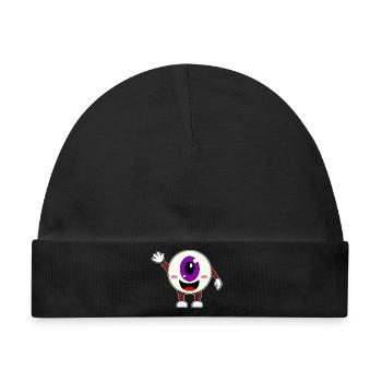 Augapfel Halloween - Baby Premium Organic Mütze - Schwarz - Vorne