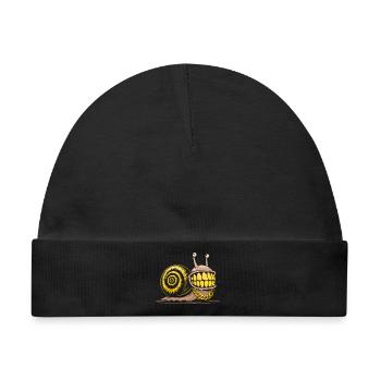 Schnecken-Bling-Bling-HipHop - Baby Premium Organic Mütze - Schwarz - Vorne