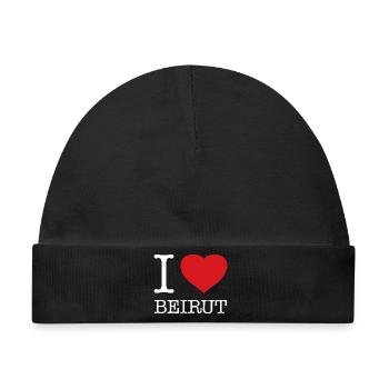 I LOVE BEIRUT - Baby Premium Organic Mütze - Schwarz - Vorne