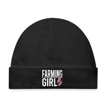 Farming Girl - Baby Premium Organic Mütze - Schwarz - Vorne