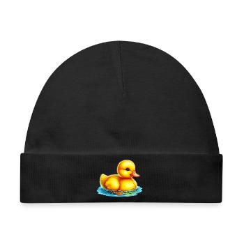 Ente Ente Ente Ente Ente - Baby Premium Organic Mütze - Schwarz - Vorne