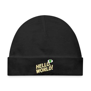Verspieltes Alien Hello World Design - Baby Premium Organic Mütze - Schwarz - Vorne