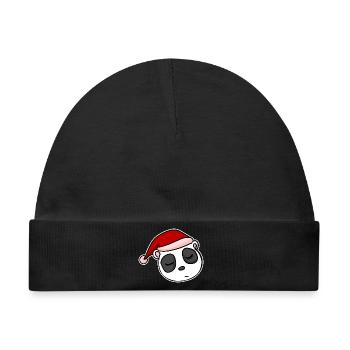 Panda Weihnachten Weihnachtlich Advent - Baby Premium Organic Mütze - Schwarz - Vorne