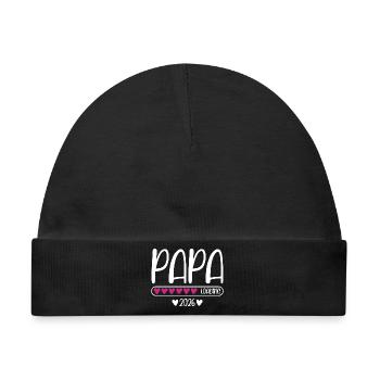 Papa 2026 loading - Baby Premium Organic Mütze - Schwarz - Vorne