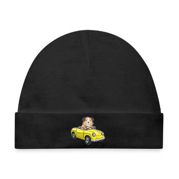 Meerschweinchen Auto - Baby Premium Organic Mütze - Schwarz - Vorne