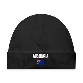 Ich liebe Australien, Flagge Australiens - Baby Premium Organic Mütze - Schwarz - Vorne
