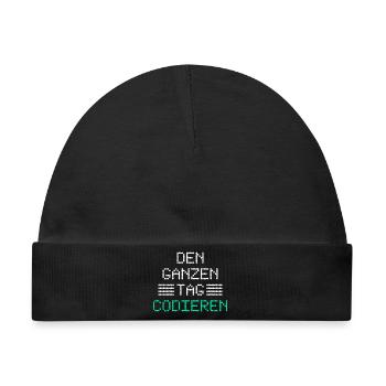 Nerd Computer DEN GANZEN TAG CODIEREN LUSTIG - Baby Premium Organic Mütze - Schwarz - Vorne