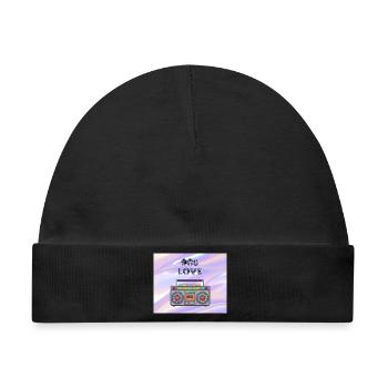 90s Liebe Boombox - Baby Premium Organic Mütze - Schwarz - Vorne