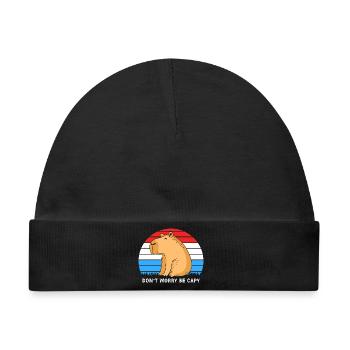 Capybara - Baby Premium Organic Mütze - Schwarz - Vorne