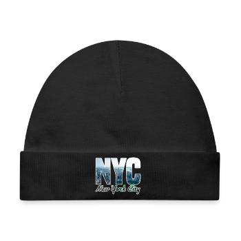 NYC Skyline Blockbuchstaben - Baby Premium Organic Mütze - Schwarz - Vorne