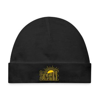 Sonnenstrahl Sunshine Logo - Baby Premium Organic Mütze - Schwarz - Vorne
