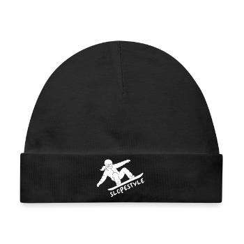 Slopestyle Snowboard Action Geschenk - Baby Premium Organic Mütze - Schwarz - Vorne