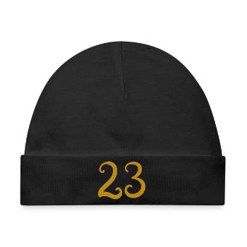 23 - Baby Premium Organic Mütze - Schwarz - Vorne