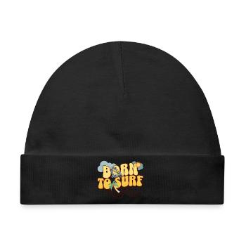 Born To Surf - Baby Premium Organic Mütze - Schwarz - Vorne